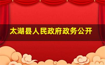 太湖县人民政府政务公开