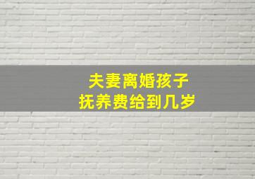 夫妻离婚孩子抚养费给到几岁