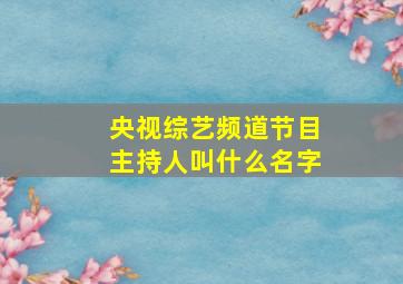 央视综艺频道节目主持人叫什么名字