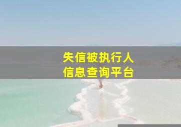 失信被执行人信息查询平台