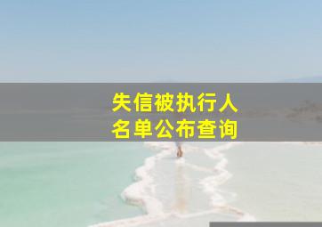 失信被执行人名单公布查询