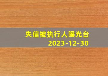 失信被执行人曝光台2023-12-30