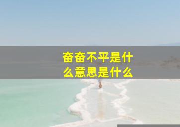 奋奋不平是什么意思是什么