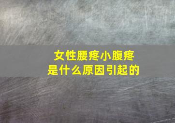 女性腰疼小腹疼是什么原因引起的