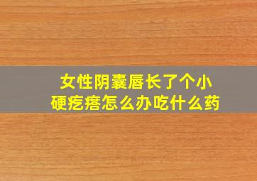 女性阴囊唇长了个小硬疙瘩怎么办吃什么药