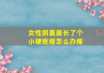 女性阴囊唇长了个小硬疙瘩怎么办痒