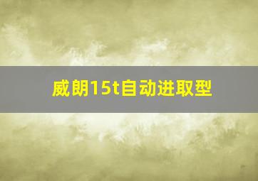 威朗15t自动进取型