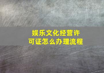 娱乐文化经营许可证怎么办理流程