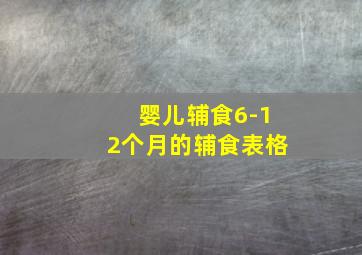 婴儿辅食6-12个月的辅食表格