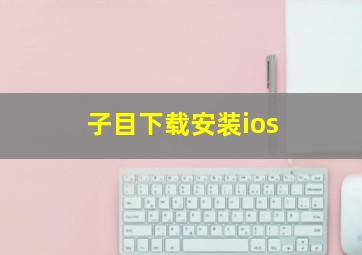 子目下载安装ios