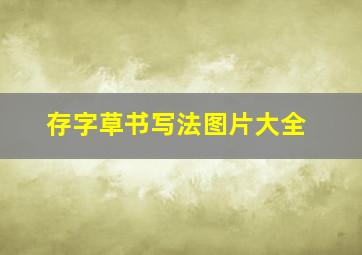 存字草书写法图片大全