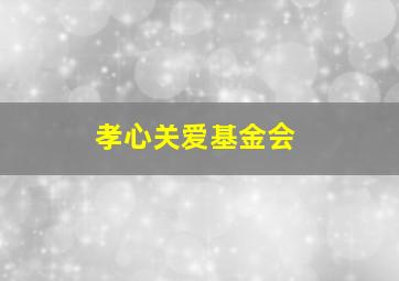 孝心关爱基金会