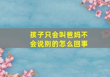 孩子只会叫爸妈不会说别的怎么回事