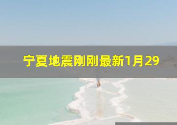 宁夏地震刚刚最新1月29