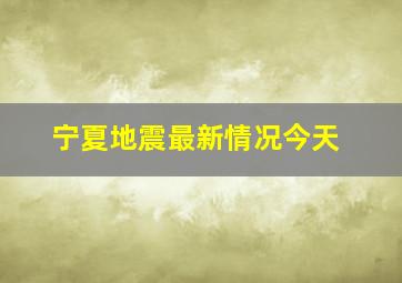 宁夏地震最新情况今天