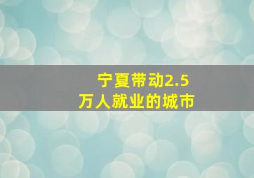 宁夏带动2.5万人就业的城市