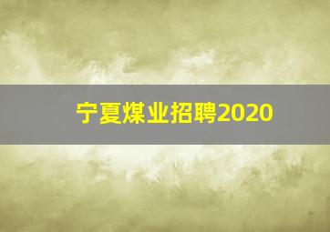 宁夏煤业招聘2020