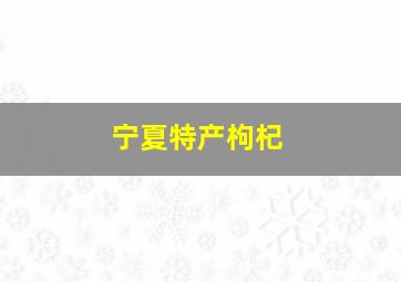 宁夏特产枸杞