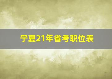 宁夏21年省考职位表