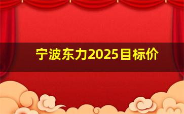 宁波东力2025目标价