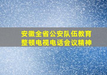 安徽全省公安队伍教育整顿电视电话会议精神