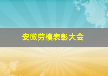 安徽劳模表彰大会