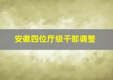 安徽四位厅级干部调整