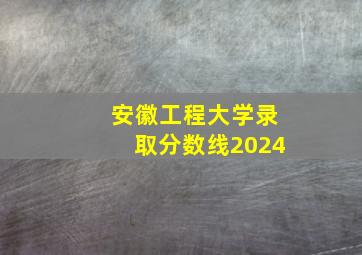 安徽工程大学录取分数线2024