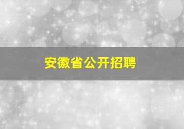 安徽省公开招聘