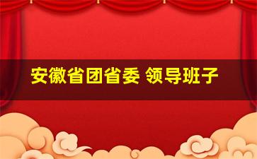 安徽省团省委 领导班子