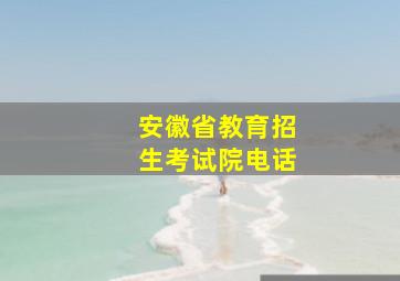 安徽省教育招生考试院电话