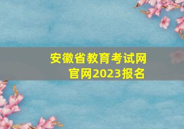 安徽省教育考试网官网2023报名