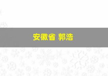 安徽省 郭浩