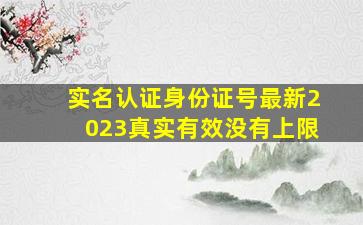 实名认证身份证号最新2023真实有效没有上限