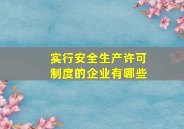 实行安全生产许可制度的企业有哪些