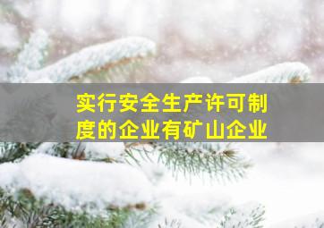 实行安全生产许可制度的企业有矿山企业