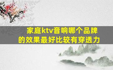 家庭ktv音响哪个品牌的效果最好比较有穿透力