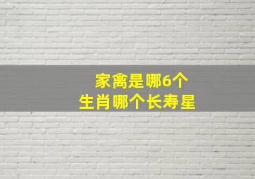 家禽是哪6个生肖哪个长寿星