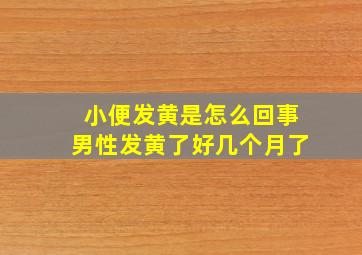 小便发黄是怎么回事男性发黄了好几个月了