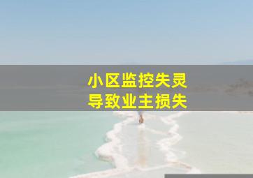 小区监控失灵导致业主损失