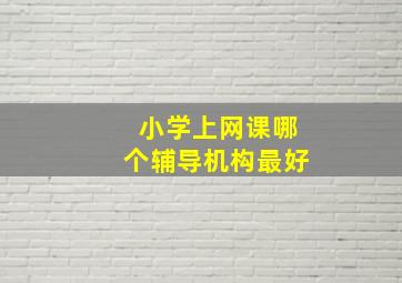 小学上网课哪个辅导机构最好