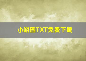 小游园TXT免费下载