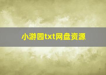 小游园txt网盘资源