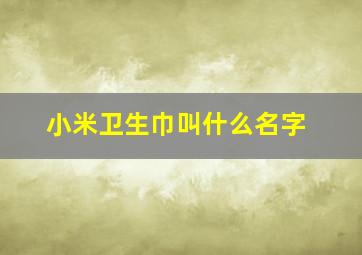 小米卫生巾叫什么名字