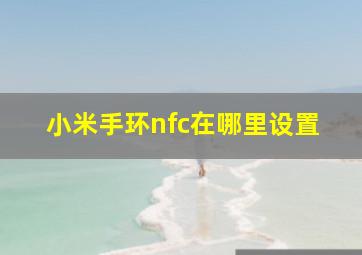 小米手环nfc在哪里设置