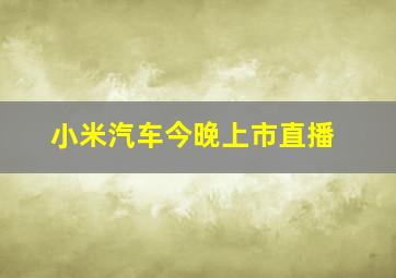 小米汽车今晚上市直播