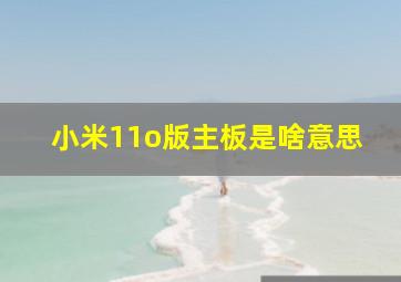 小米11o版主板是啥意思