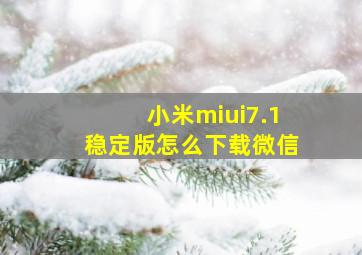 小米miui7.1稳定版怎么下载微信