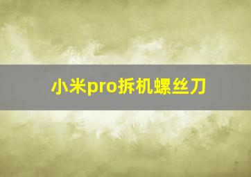 小米pro拆机螺丝刀