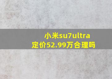 小米su7ultra定价52.99万合理吗